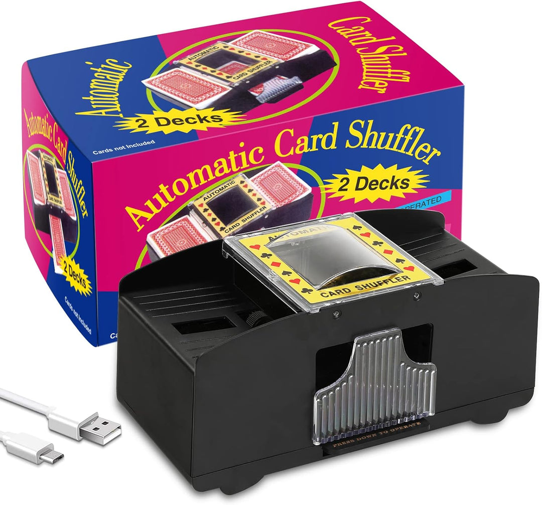 Ni-SHEN automatischer Kartenmischer für 2 Decks, USB-/batteriebetrieben, elektrischer Kartenmischer