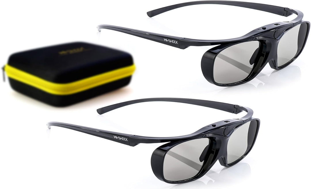 2X Hi-Shock® RF/BT Pro Black Heaven & Dualcase| Aktive 3D Brille für 3D TVs von Sony, Samsung | komp