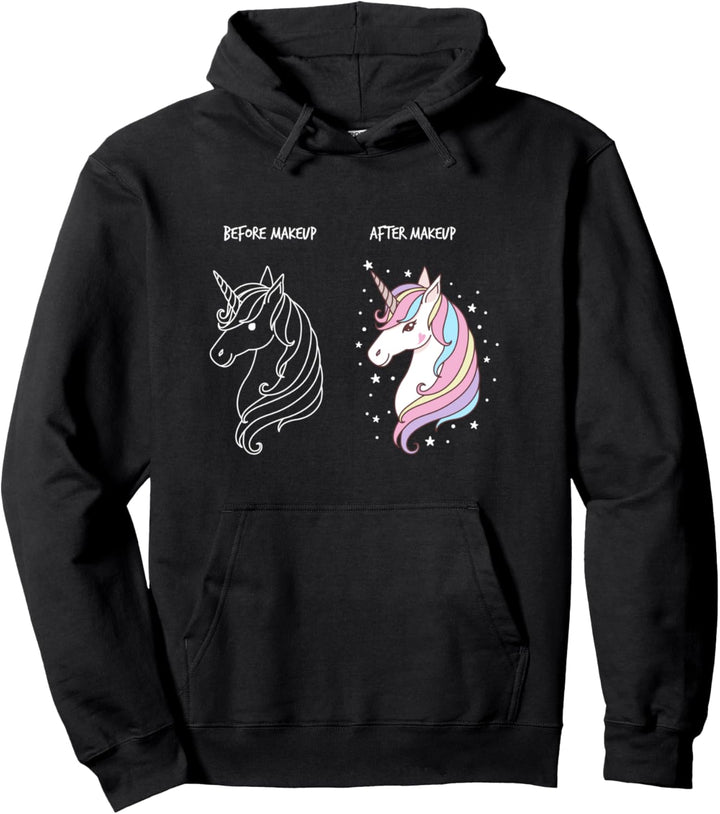 Einhorn Pferd Makeup Schminke Schminken Hübsch Geschenk Pullover Hoodie