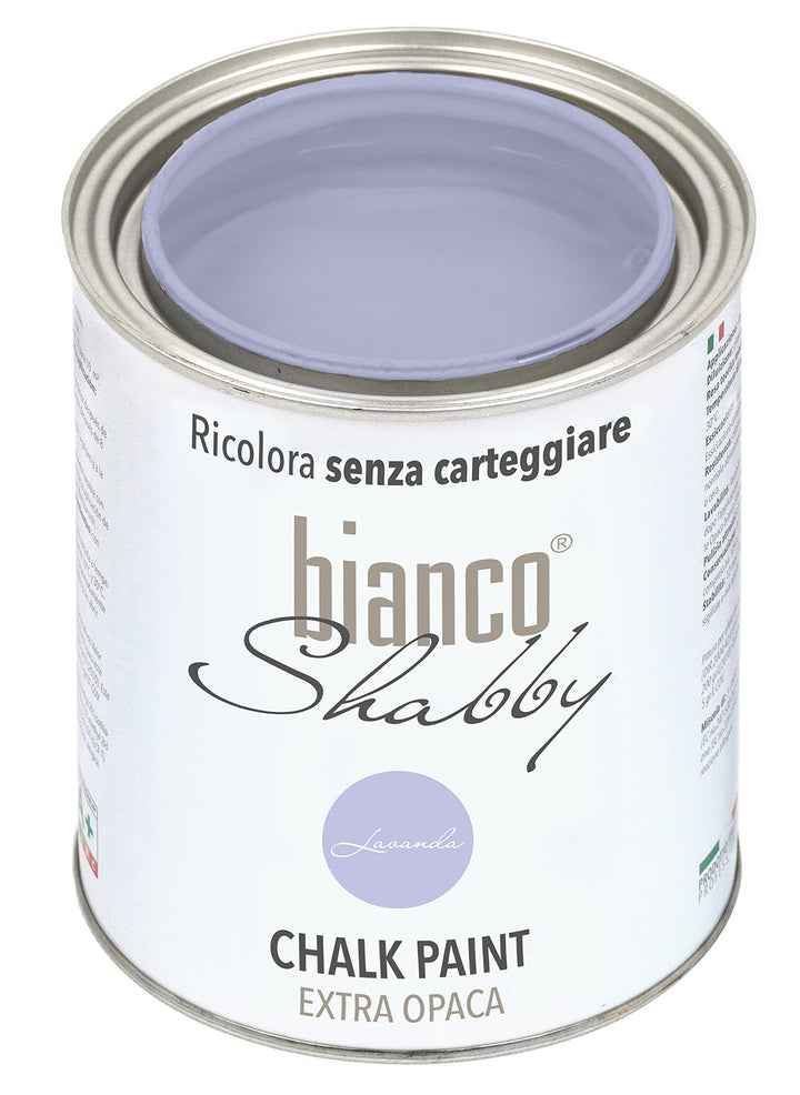 bianco Shabby® Lavanda Kreidefarbe Wasserbasis für Alle Oberflächen einfach zu verarbeiten ohne schl