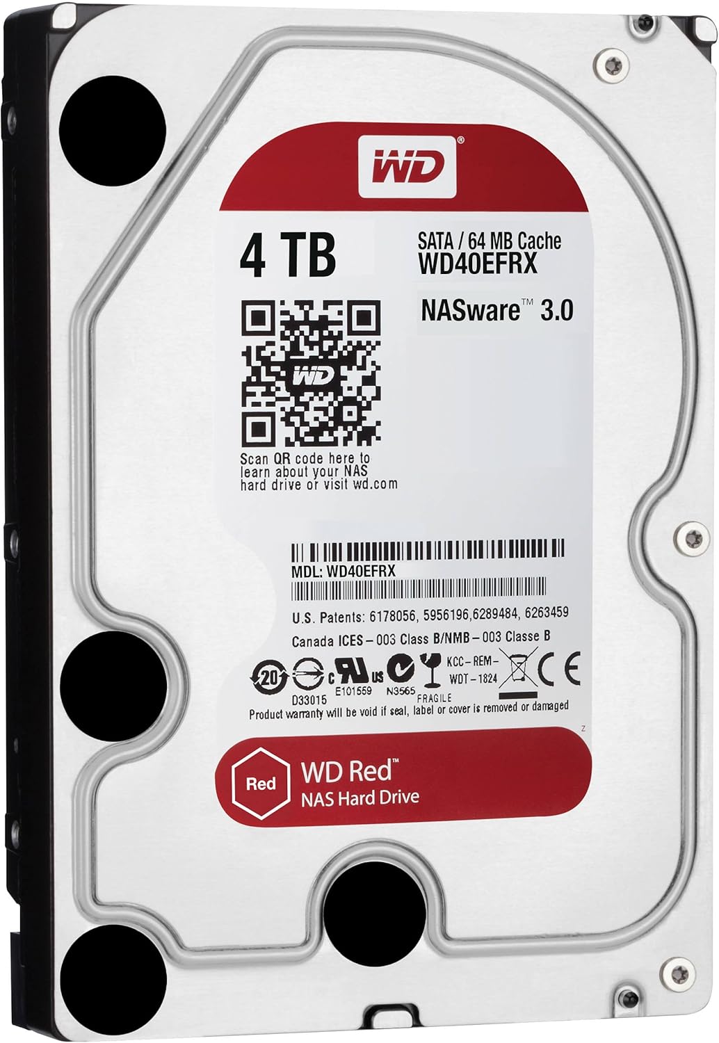 WD 4TB Red interne Festplatte (8,9 cm (3,5 Zoll), 5400rpm, 64MB Cache, SATA) WD40EFRX