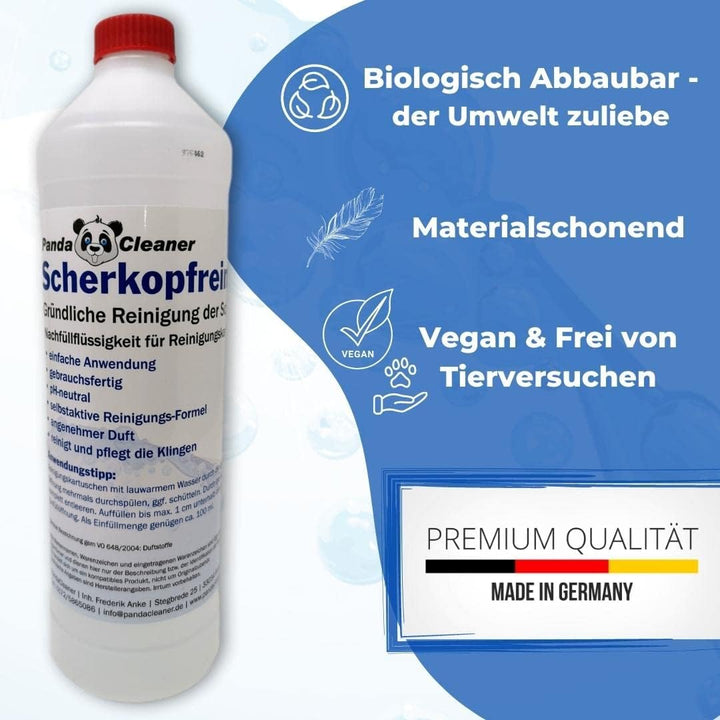 PandaCleaner Scherkopfreiniger 2.0 3er-Set 3000ml - Nachfüllflüssigkeit für Reinigungskartuschen | D
