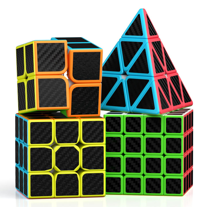 ROXENDA Zauberwürfel Set - 2X2 3X3 4X4 Pyramide Speed Würfel Set mit Würfel Tutorial für Kinder und