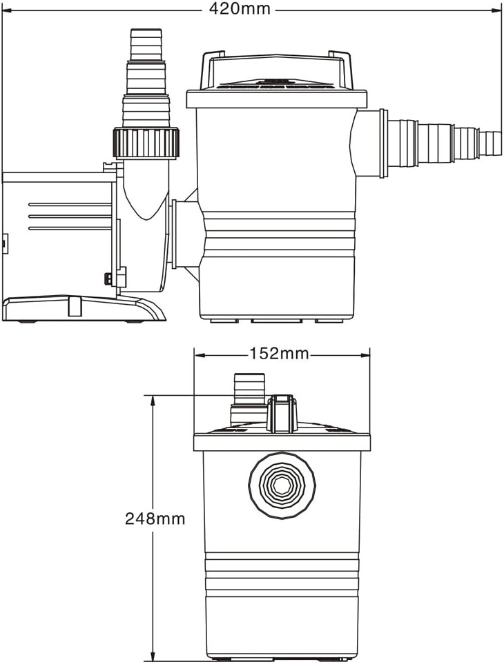 SunSun Poolpumpe 8500 l/h 120 W Schwimmbadpumpe Filterpumpe Umwälzpumpe CPP-14000F