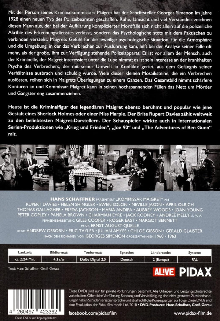 Kommissar Maigret - Komplettbox / 45 Folgen der legendären Kult-Serie mit Rupert Davies nach den Rom