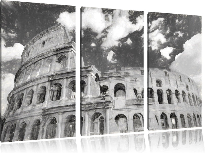 Pixxprint Colosseum als Leinwandbild/Grösse: 3 Teilig (120x80) cm/Wandbild/Kunstdruck/fertig bespann