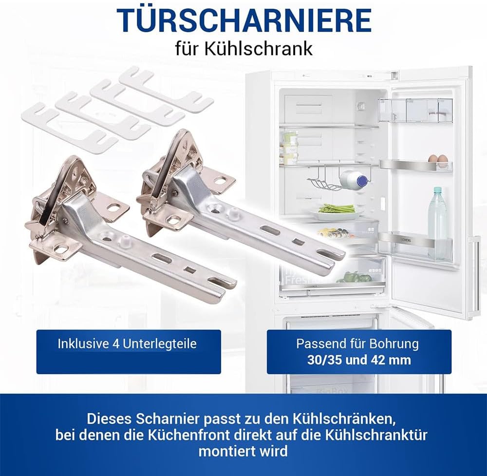 Trade-Shop 2er Set Kühlschrankscharnier oben unten kompatibel mit smeg 931330273, kompatibel mit Bra