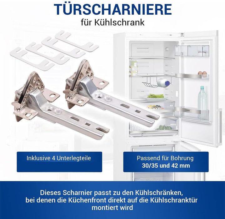 Trade-Shop 2er Set Kühlschrankscharnier oben unten kompatibel mit smeg 931330273, kompatibel mit Bra