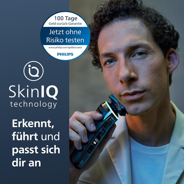 Philips Shaver S9000 – Elektrischer Nass-& Trockenrasierer für Männer, Dunkelchrom, Lift & Cut Syste