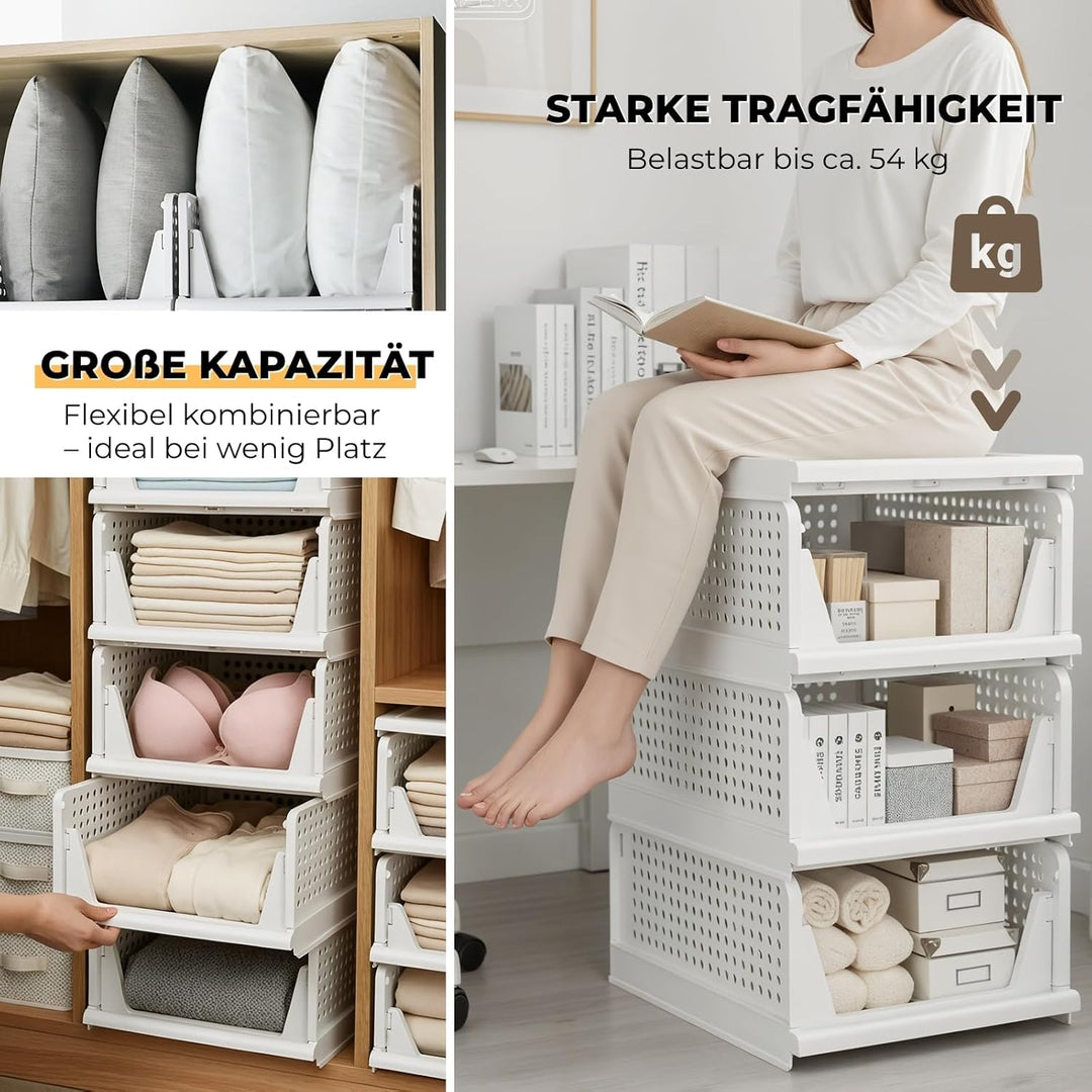 Allyson® 5 Stück Kleiderschrank Organizer Stapelbar, Multifunktionale & Faltbare Schrank Organizer A
