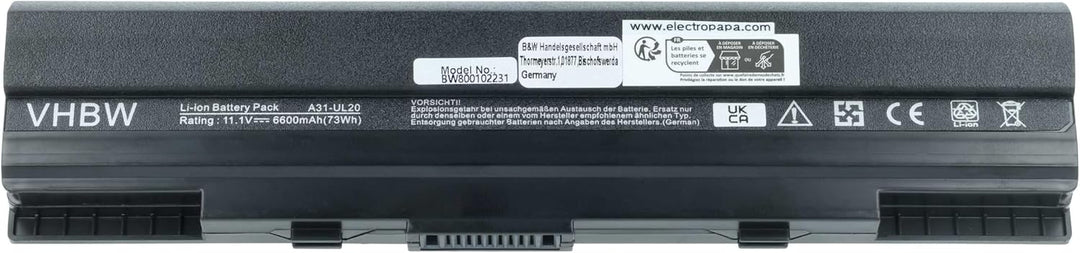 vhbw Akku kompatibel mit Asus Eee PC 1201HA, 1201HAB, 1201HAG, 1201K, 1201N, 1201N-PU17-BK Notebook