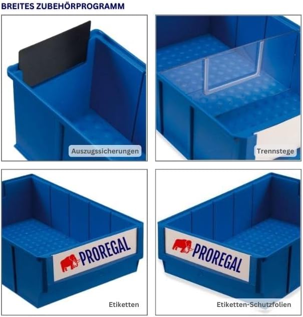 SuperSparSet 24x Leitfähige Industriebox 300 B | HxBxT 8,1x18,3x30cm | 3,4 Liter | ESD, Sichtlagerka
