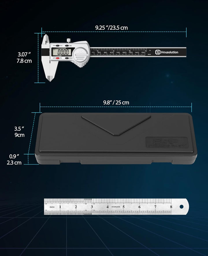 Housolution Messschieber Digital mit ABS-Funktion, 6-Zoll/150mm IP54 Elektronische Schieblehre, Wass