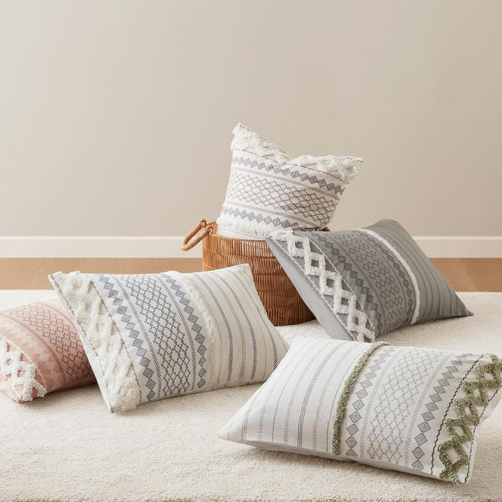 INK + IVY Imani Bettwäsche-Set aus 100% Baumwolle, modernes Design, Chenille, getuftet, für alle Jah