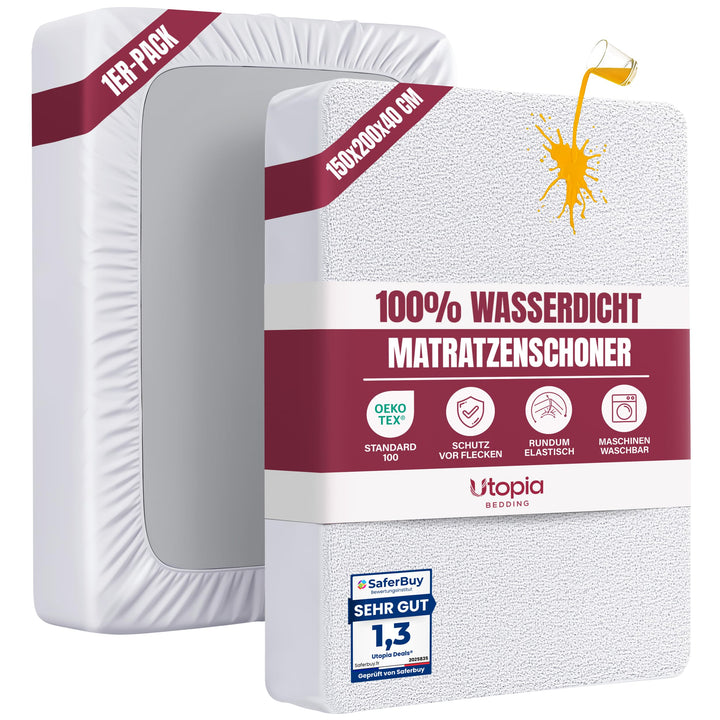 Wasserdichter Matratzenschoner 150x200 cm, 40 cm tief matratzenschutz