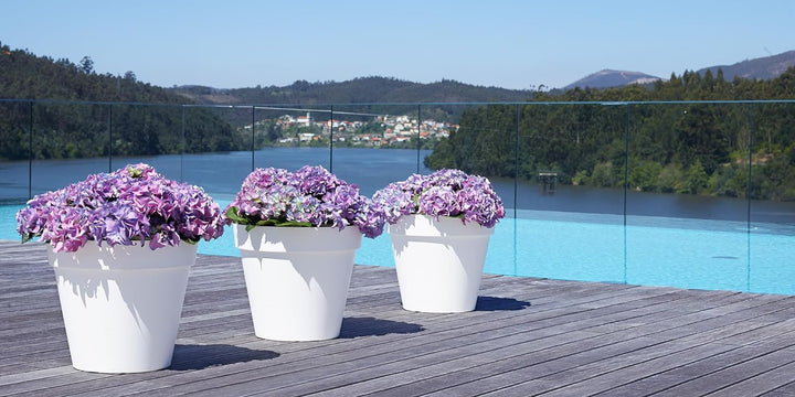 Artevasi Capri-Topf, Runder Plastiktopf, 40cm, Farbe: Weiss Weiss 40cm Normal, Weiss 40cm Normal