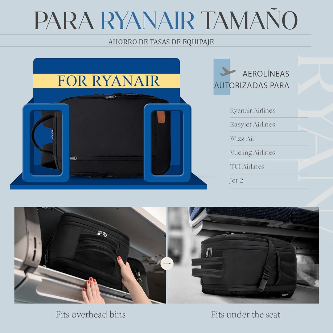 für Ryanair 40x20x25 Handgepäck Tasche Flugzeug Laptop Rucksack Carry on Luggage Underseat Cabin Bag