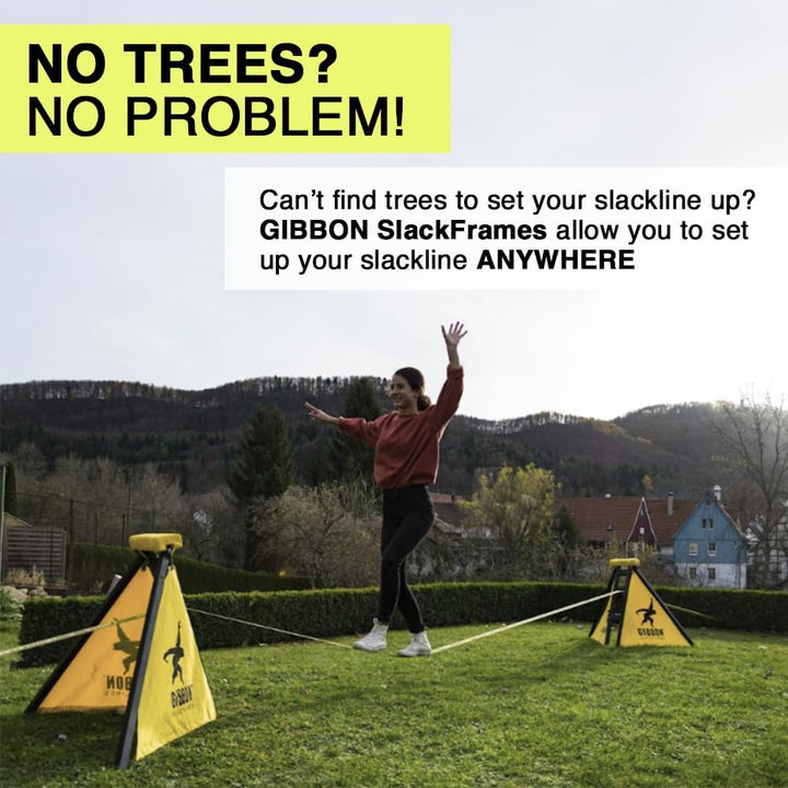 Gibbon Slacklines Slackframe, pulverbeschichtetes Metallgestell, Slackline-Gerüst für Slacklinen ohn