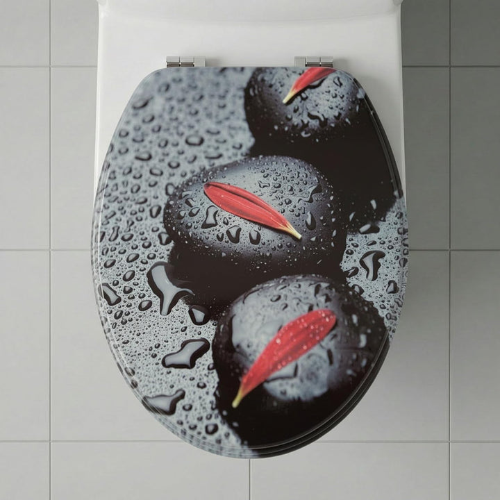 SINOBATH WC-Sitz Mit Absenkautomatik, Hochwertige Und Stabile Antibakterieller Toiletten, MDF Holzke