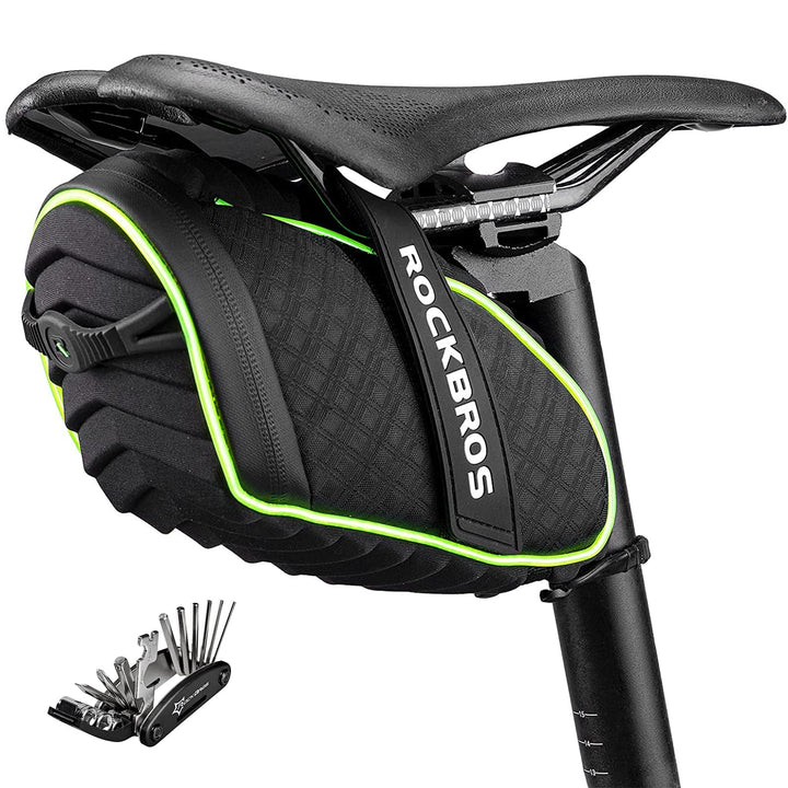ROCKBROS Satteltasche für Fahrrad, MTB, Fahrradtasche hinten, Sattel, 1,5 l, wasserdicht, reflektier