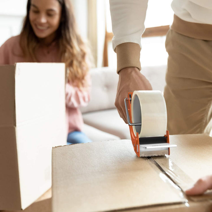 Packband Handabroller Professioneller Klebebandabroller mit stabilem Metallrahmen, Sicherheitsklinge