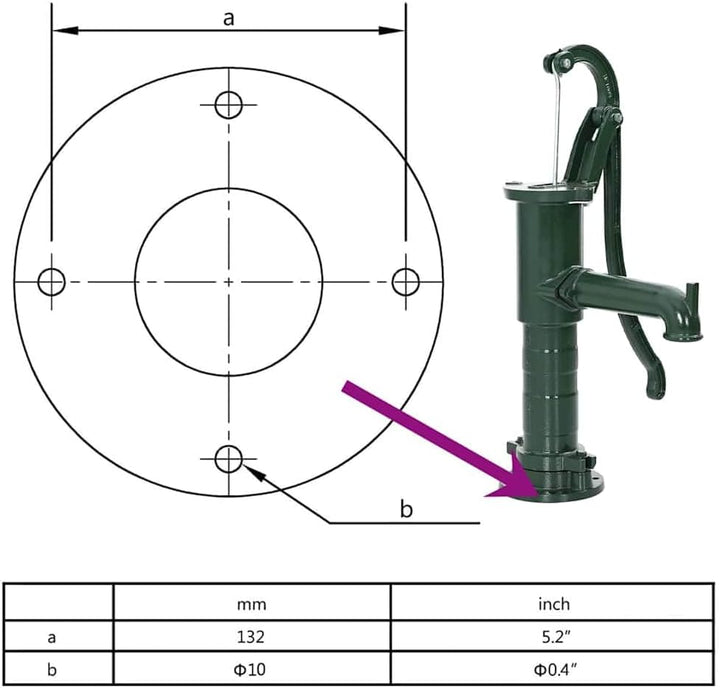 vidaXL Schwengelpumpe Gusseisen Grün Handpumpe Handschwengelpumpe Gartenpumpe