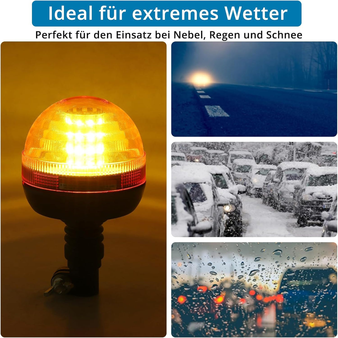 AUTOUTLET 2X Rundumleuchte, 40 LED Warnleuchten Amber Rundumkennleuchte Blinkleuchte 12V/24V, mit 3
