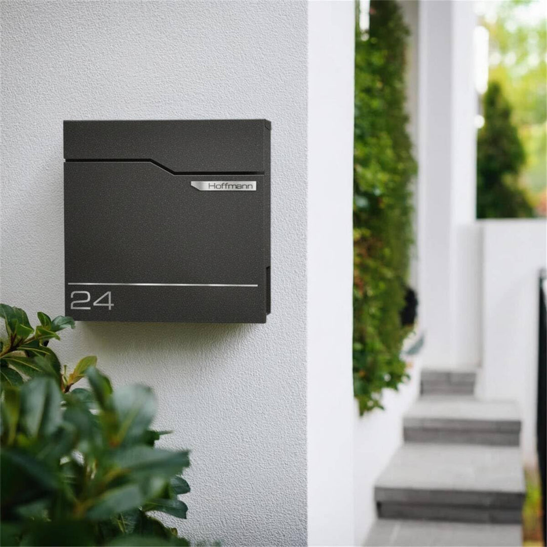 Metzler Exklusiver Briefkasten in Eisenglimmer DB 703 Hoffmann - Wandbriefkasten mit V2A Edelstahl-N