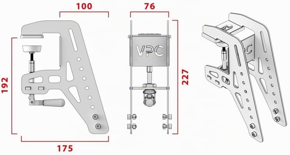 VIRPIL Controls - Desk Mount V4 - Small (Flugsimulator-Cockpit-Halterung für VIRPIL Joysticks, Throt