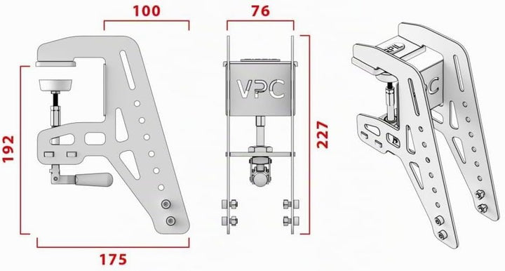 VIRPIL Controls - Desk Mount V4 - Small (Flugsimulator-Cockpit-Halterung für VIRPIL Joysticks, Throt