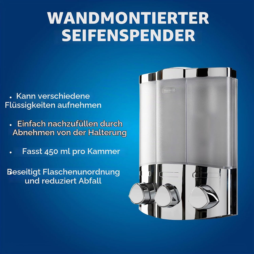 Croydex Euro Seifenspender Trio Chrome 1 Seifenspender, 1 Seifenspender