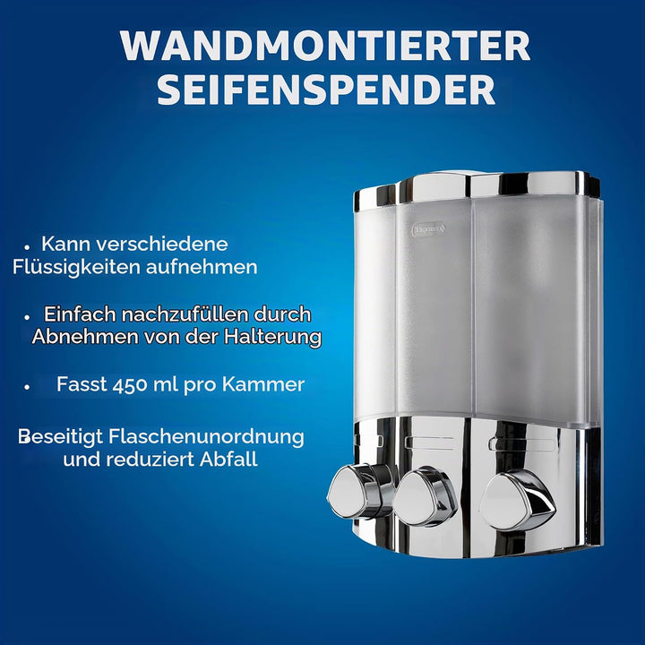 Croydex Euro Seifenspender Trio Chrome 1 Seifenspender, 1 Seifenspender