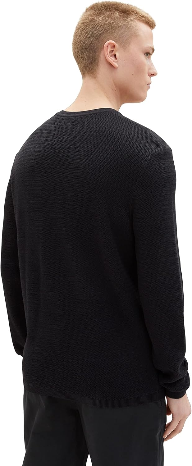 TOM TAILOR Denim Herren Basic Strickpullover XXL 29999 - Black, XXL 29999 - Black