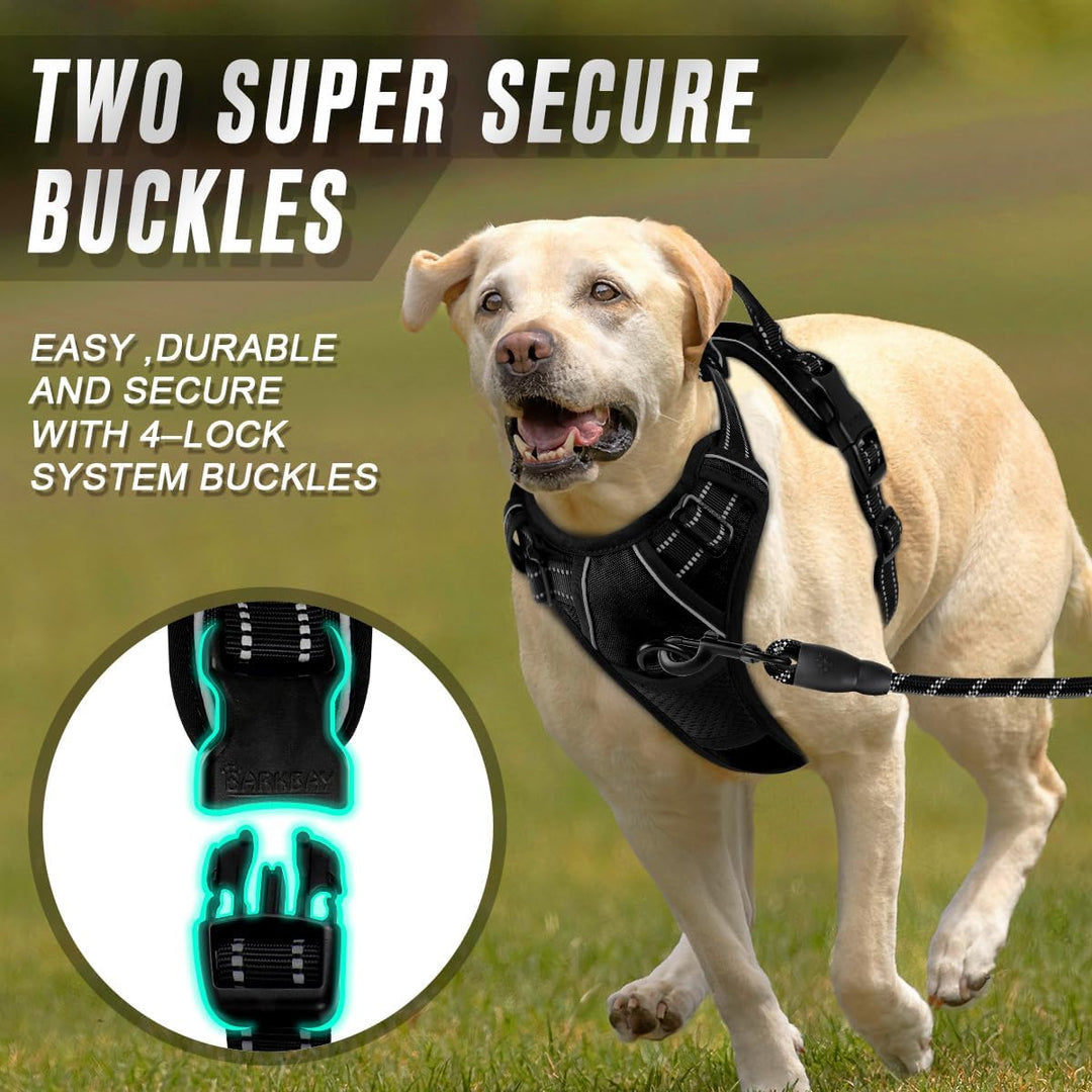 BARKBAY No Pull Dog Harness Front Clip Heavy Duty Reflective Easy Control Handle for Large Dog Walki