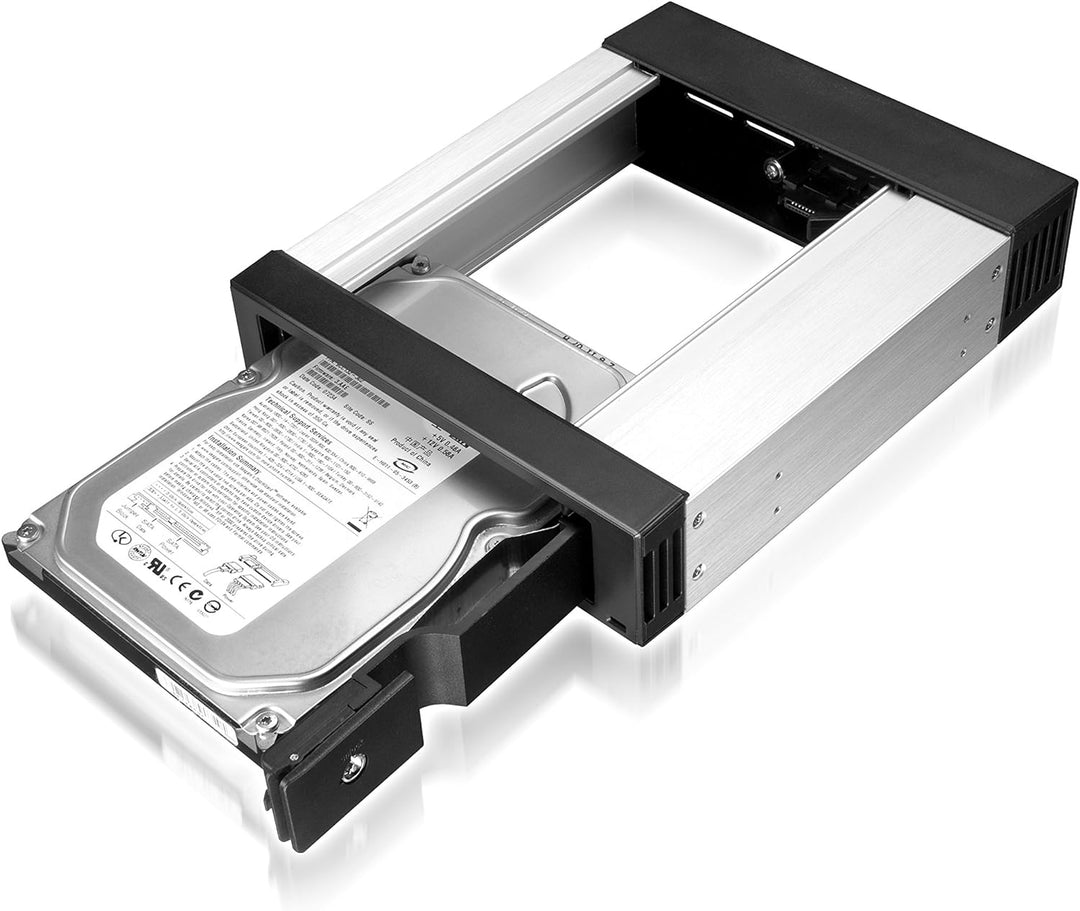 Icy Box IB-158SSK-B Wechselrahmen für 1x 3,5" (8,9 cm) SATA Festplatte für 1x 5,25" Schacht, SATA II