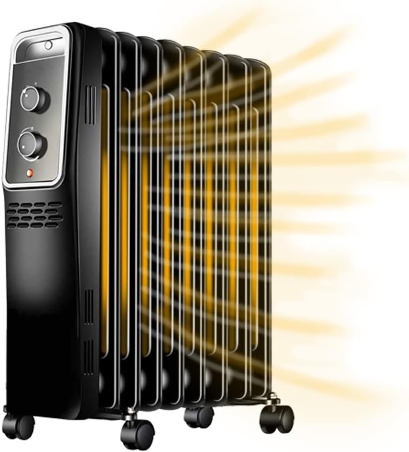 Ölradiator energiesparend Elektro-Heizkörper 2000 Watt mit Thermostat, regulierbar, 3 Heizstufen 800