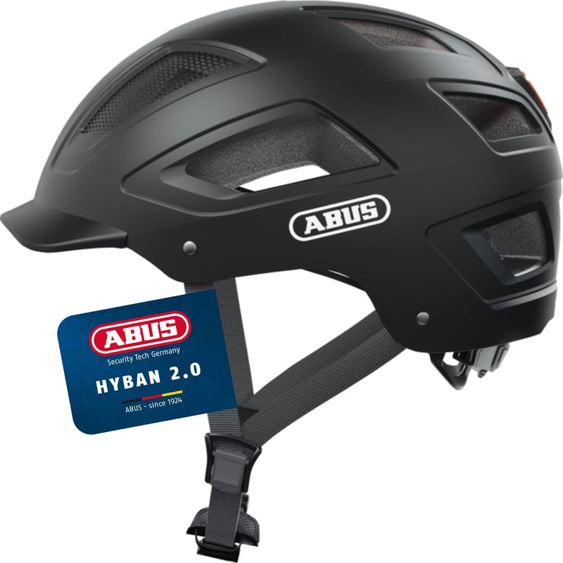 ABUS Stadthelm Hyban 2.0 - Fahrradhelm mit Rücklicht, ABS-Hartschale, guter Passform - für Damen und