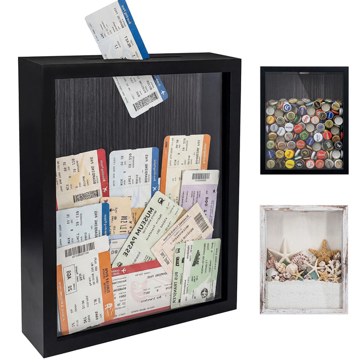 GraduationMall 20x25cm 3D Bilderrahmen für Tickets Shadow Box mit Slot,Rahmen zum Befüllen Speicherb