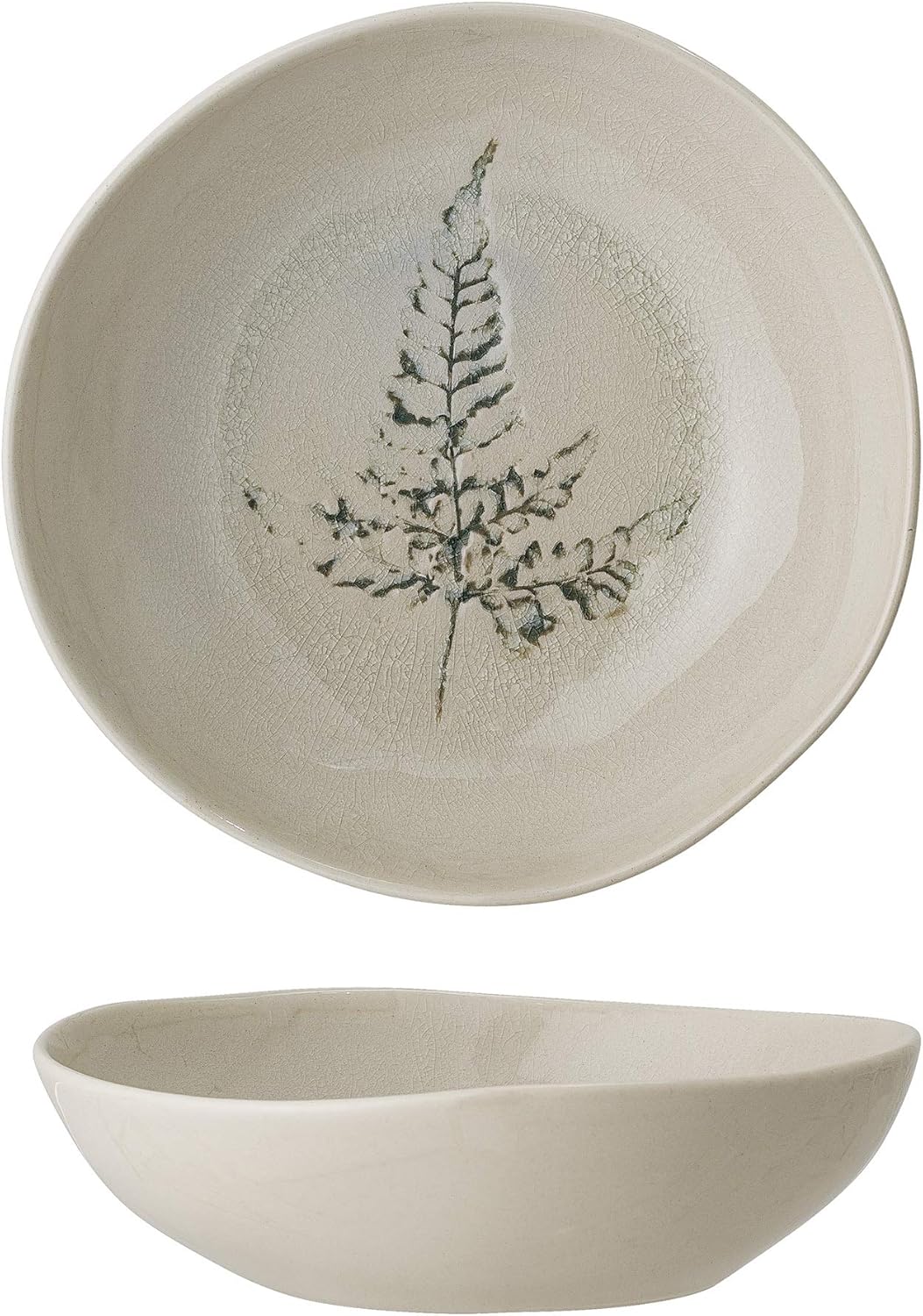 Bloomingville Suppenteller Bea, natur, Keramik, 21 centimeters, Creme