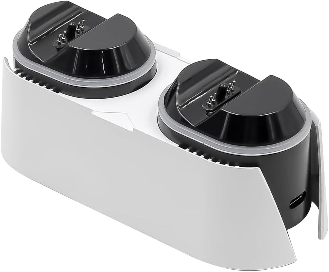 POFET PS5 Schnellladestation für PS5 DualSense Controller Ladestation mit RGB-LED-Lichtanzeigen, Tri