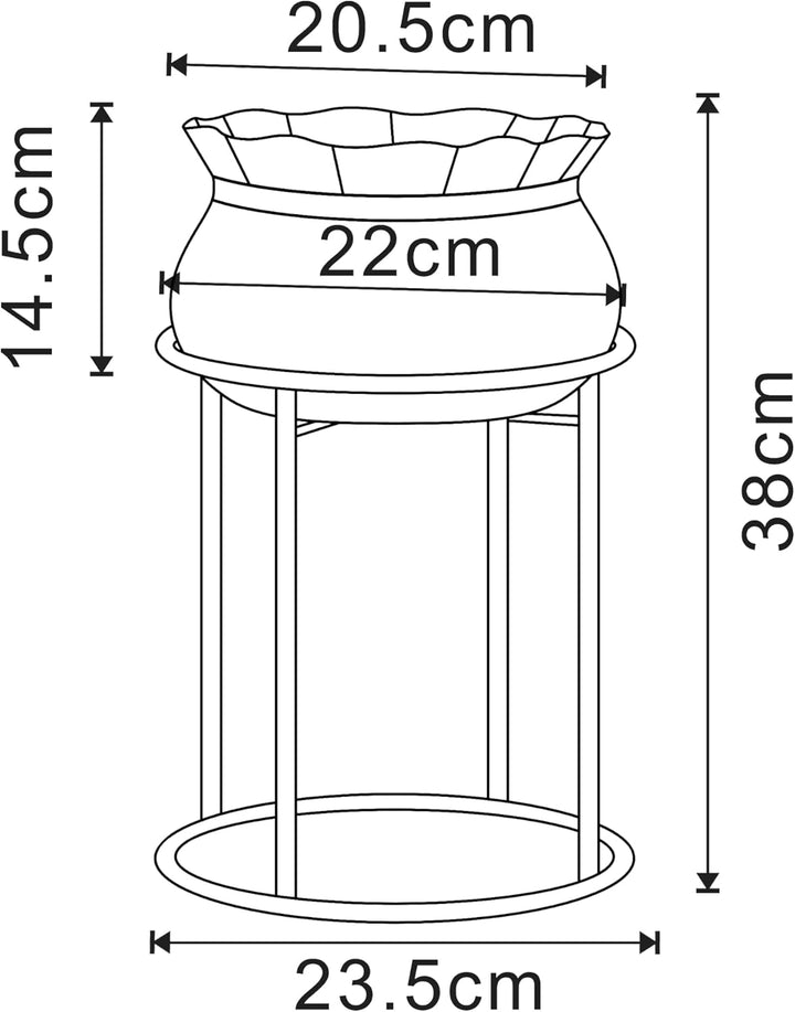 [en.casa] Blumenständer Assen Pflanzenständer mit Blumentopf Metall Hellgrau Pflanzenregal 38 x 23,5