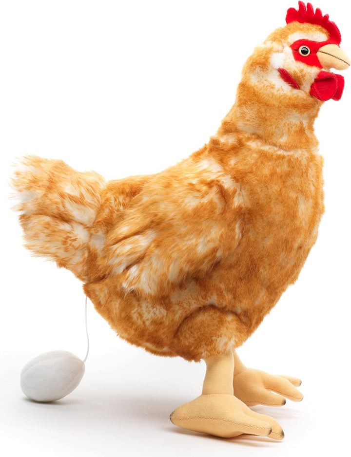 Uni-Toys - Henne braun, mit Ei - 37 cm (Höhe) - Plüsch-Huhn, Vogel - Plüschtier, Kuscheltier, (BH-13