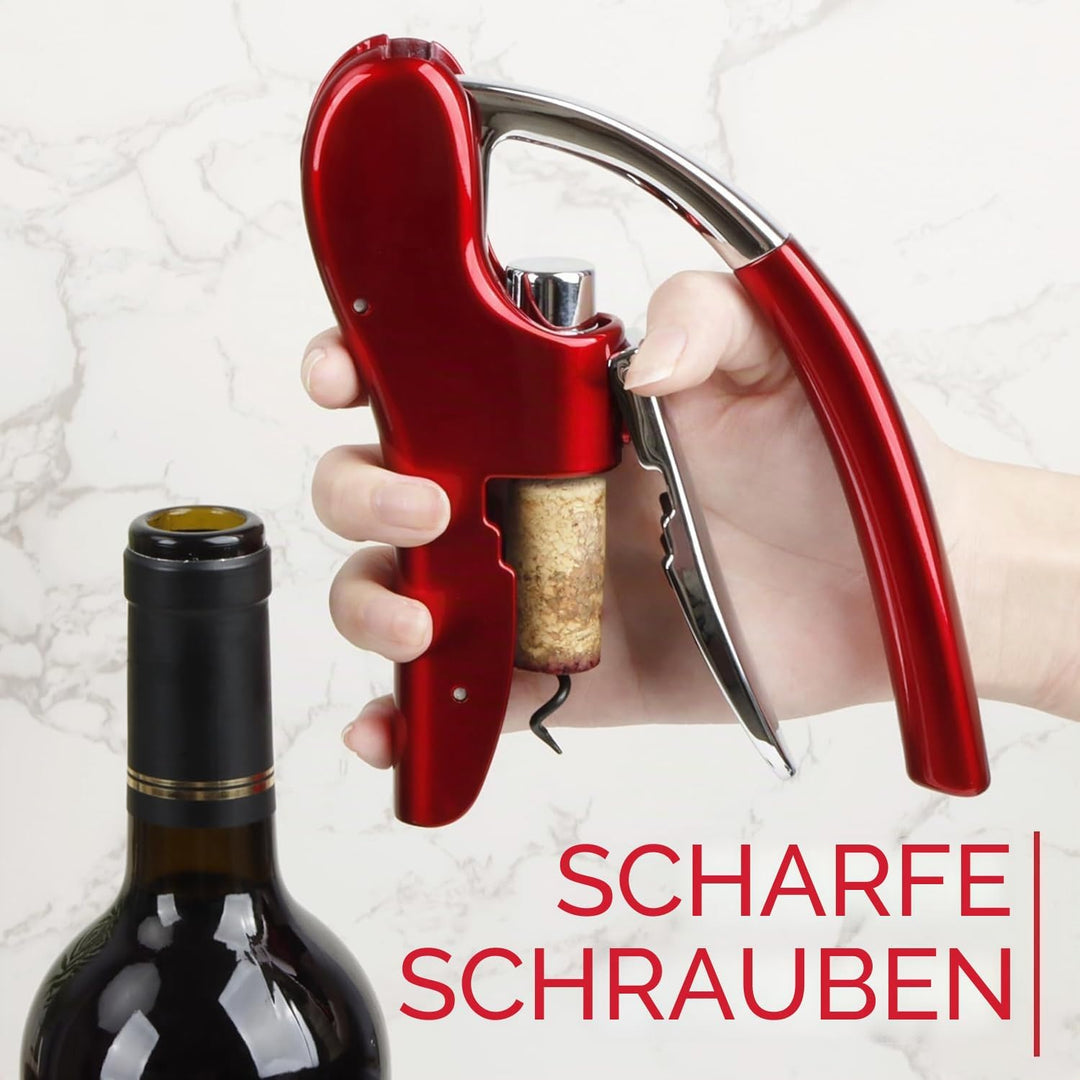 Best Utensils Profi-Flaschenöffner, Zinklegierung, mit Hebel, Korkenzieher, mit Folienschneider, Kel