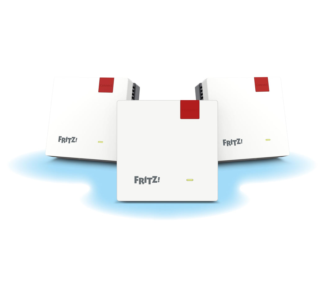 Fritz!Mesh Wi-Fi Set 1600 3er Pack | Mesh WiFi 6 bis 3000 Mbps | Kompatibel mit Allen Routern | Für