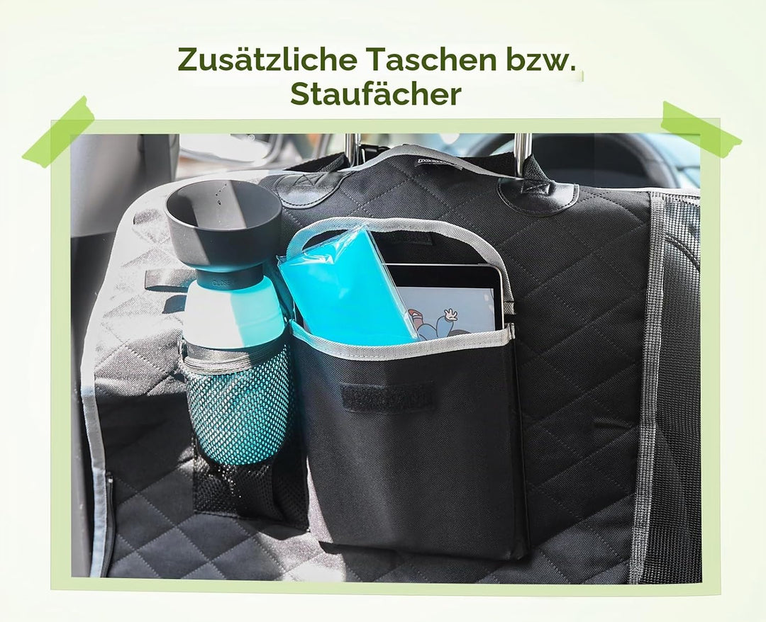 pecute Hundedecke Auto Rückbank 136 * 146 cm, Rücksitz mit Seitenschutz & Sichtfenster, Autositzbezu