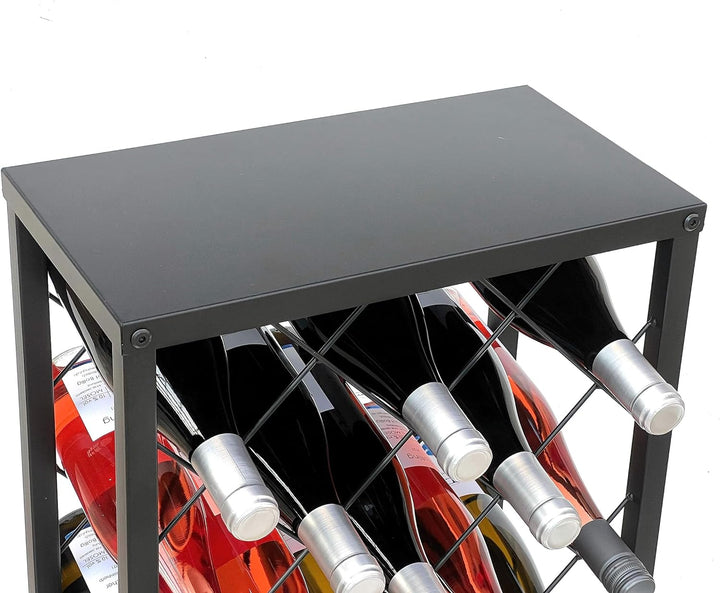 DanDiBo Weinregal Metall Schwarz Stehend 96434 Flaschenregal 68 cm Weinhalter Flaschenhalter Modern