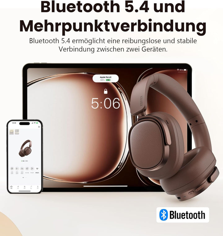 Edifier ES850NB Kabellose Over-Ear-Kopfhörer mit Geräuschunterdrückung, Hi-Res Audio Wireless, LDAC,