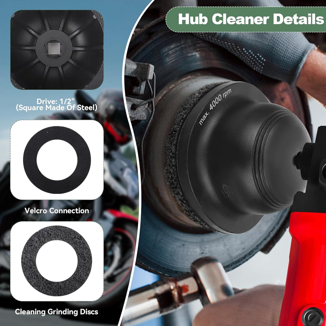 Aluminium Radnabenschleifer, 1/2" Radnaben-Schleifmaschine mit 90mm-150mm Schleifrad, Kugelkopfschle
