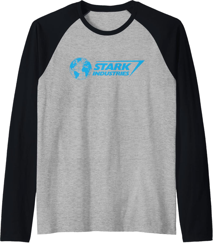 Marvel Iron Man Stark Industries Logo Blue Raglan
