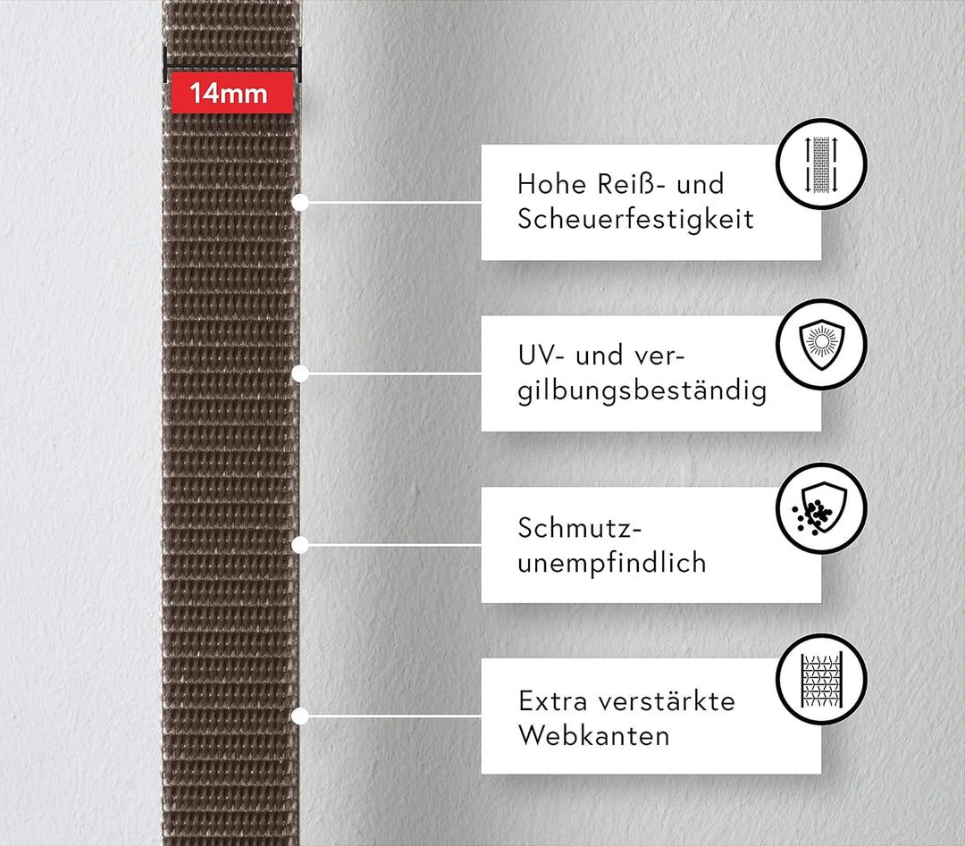 BAUHELD® 50m Rolladengurt 14mm 18mm 20mm 23mm [Made in Germany] Für Rolläden an Türen & Fenster geei